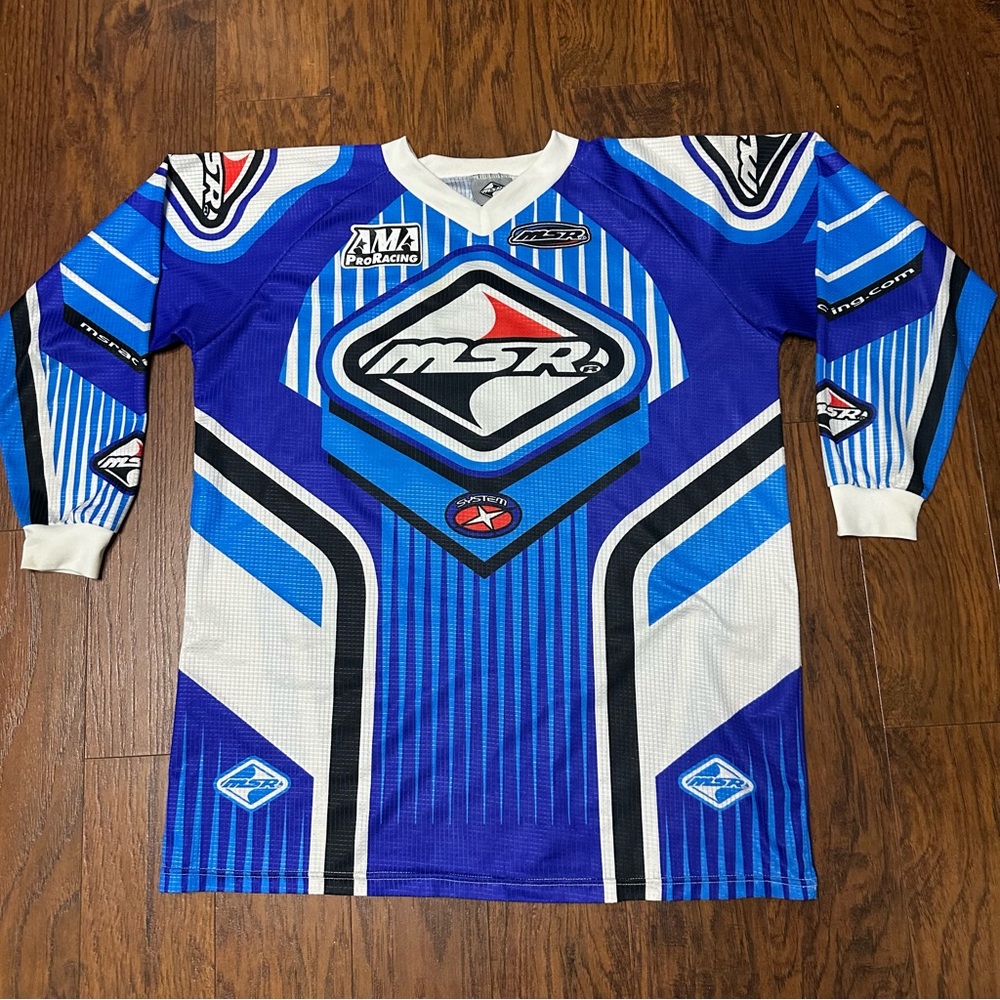 MCR Racing Blue Graphic Motocross Jersey